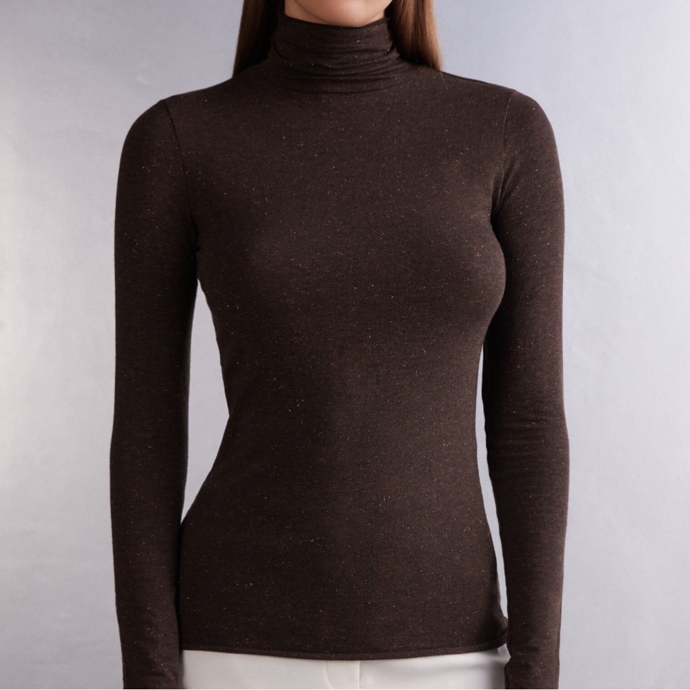 Intimissimi Light Modal with Lamé Cashmere turtleneck size small - Picture 3 of 7